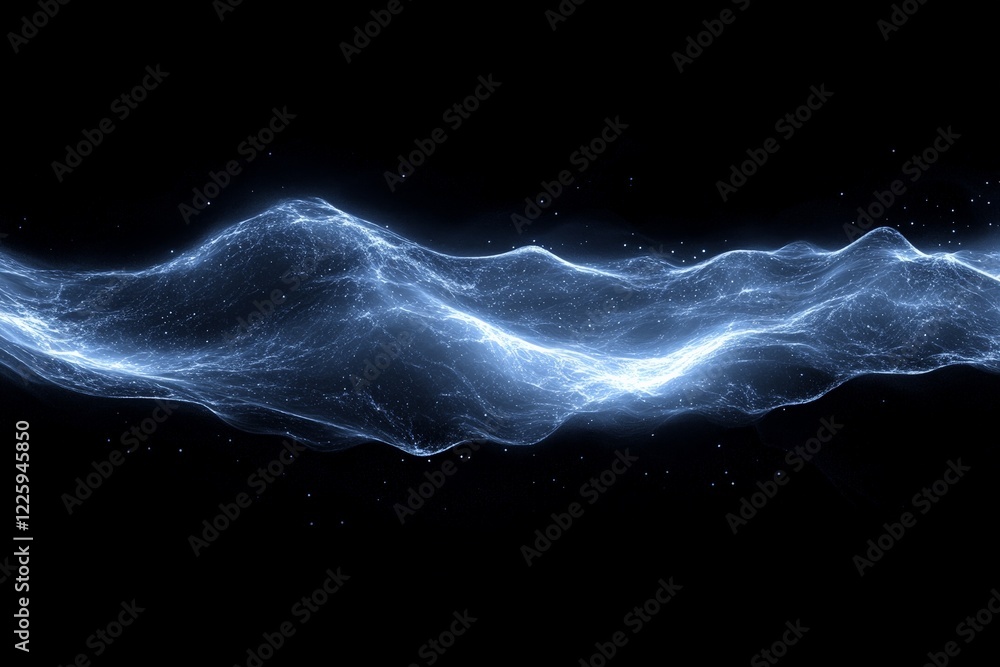 Aufkleber abstract representation of flowing light waves against a dark background