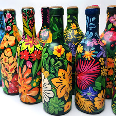 A bottle painting pattern