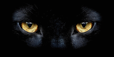 A close-up view of a leopard's eyes glowing in a dimly lit setting.