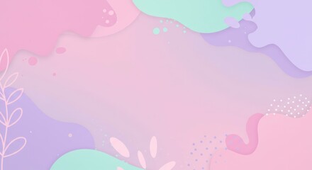 Fototapeta premium Abstract Pastel Art: A soft and dreamy composition of pastel colors. The artwork uses fluid shapes with a soft color palette that evoke a sense of tranquility and creativity.