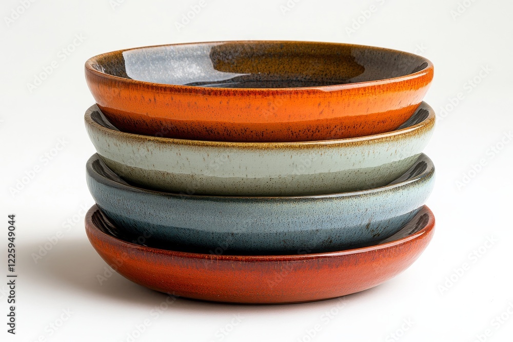 Poster graceful symmetry: an artful array of ceramic plates in a stunning gradient display