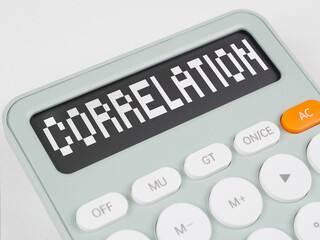 Correlation title term on calculator screen
