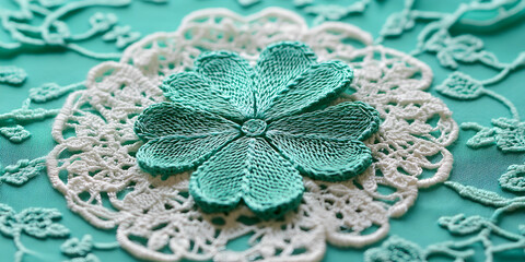 Obraz premium Lace Patterns with a Shamrock Centerpiece