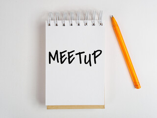 Meetup text on notepad page