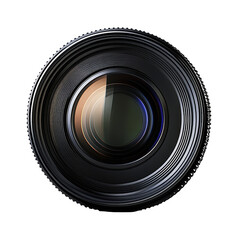 Isolated front view black camera lens