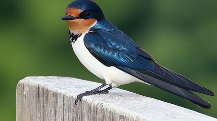 Stunning Blue Bird Perched on Wood Post Nature Photography