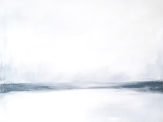 Minimalist Abstract Landscape in Soft White and Gray