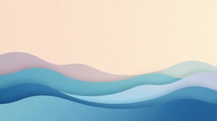 Fototapeta premium Abstract Serene Ocean Waves Background Soft Hues and Gentle Curves for Design Projects