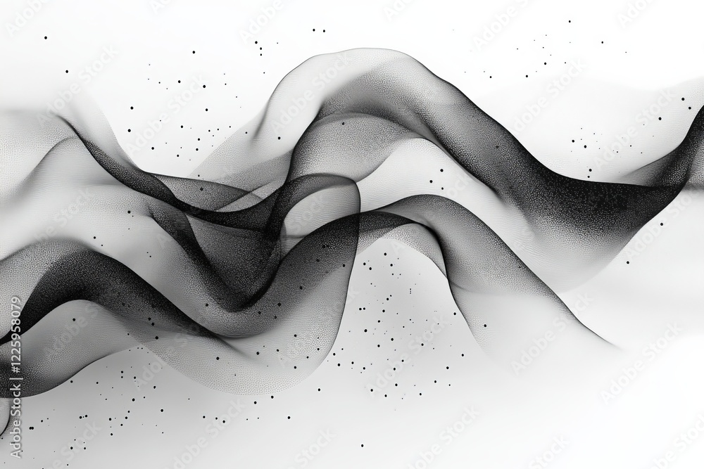 Leinwandbilder abstract black and white waves create an elegant visual dynamic in contemporary design