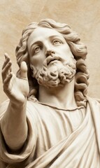 Obraz premium Divine connection concept with God reaching out to humans.