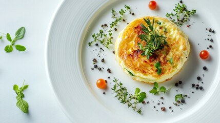 dish with eggs to taste in a restaurant