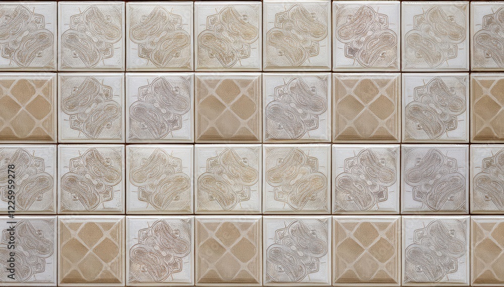 Poster highquality 3d graphic of seamless porcelain stoneware tile texture map, showcasing intricate patter