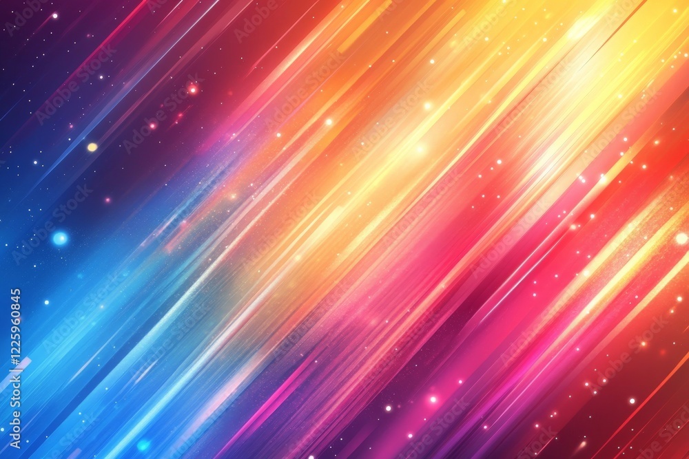 Poster Colorful abstract rays of light create a vibrant cosmic background suitable for design