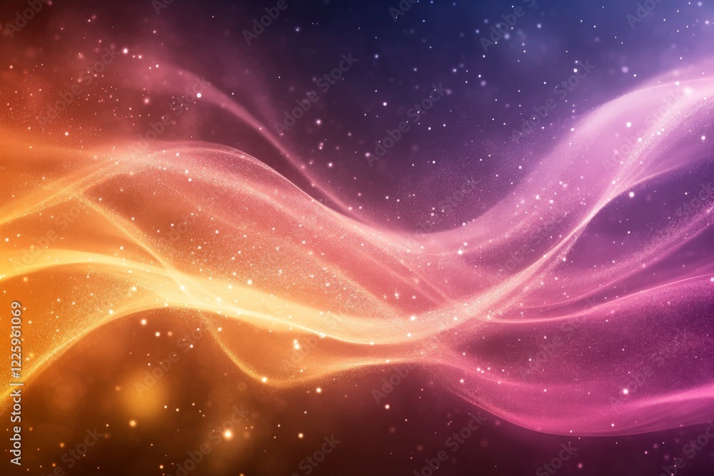 Aufkleber Colorful abstract waves of light create a mesmerizing visual display against a dark backdrop