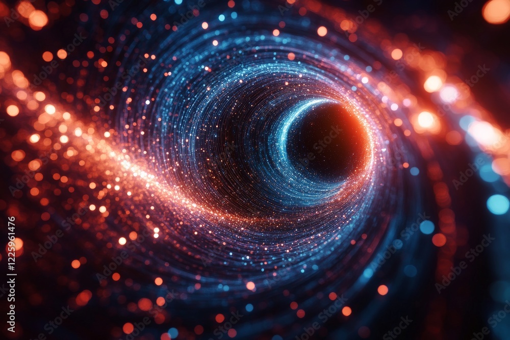 Poster experience the mesmerizing swirl of cosmic energy in a vibrant spiral galaxy at the edge of space