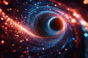 Obraz premium Experience the mesmerizing swirl of cosmic energy in a vibrant spiral galaxy at the edge of space
