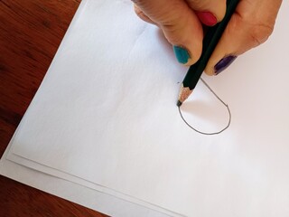 Hand drawing on paper 