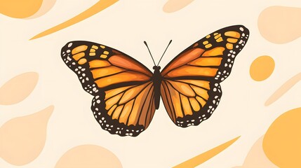 Obraz premium Vibrant Monarch Butterfly Illustration with Abstract Background