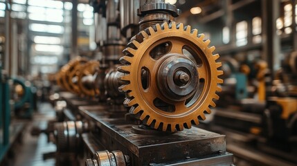 Industrial Gear Close-Up: A Glimpse into the Heart of Manufacturing