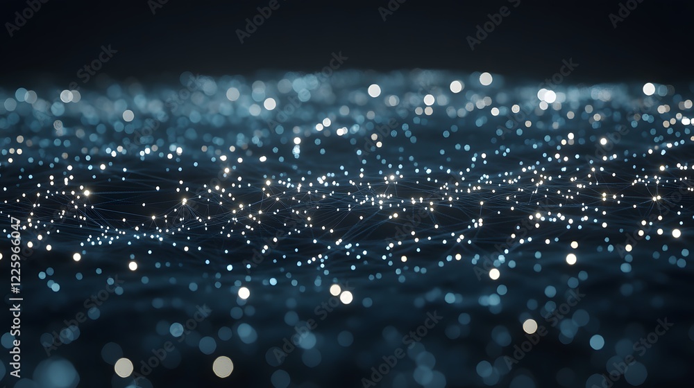 Poster abstract network connections futuristic data visualization
