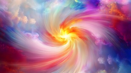 Vibrant Swirling Nebula Cosmic Art Abstract Painting