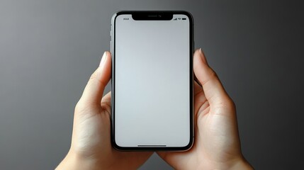 Smartphone Mockup: Blank Screen in Hands, Modern Device Display