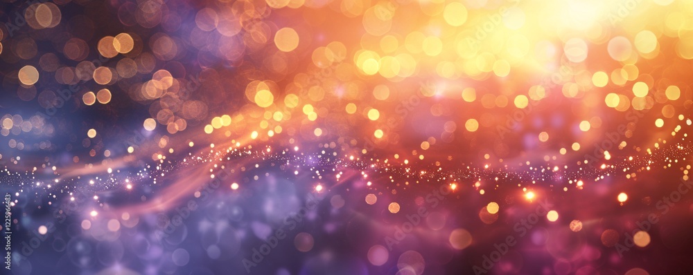 Poster abstract background with golden lights and sparkling bokeh creating a festive atmosphere