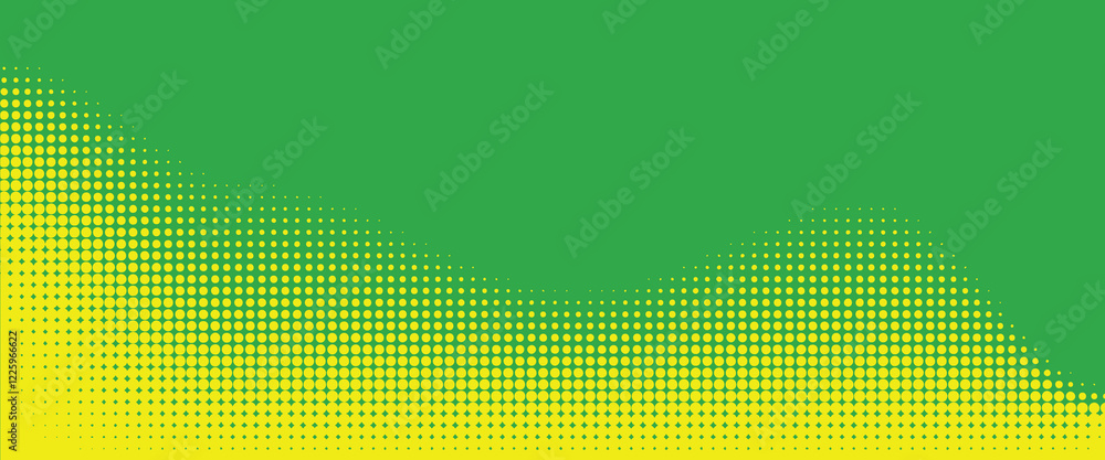 Poster dots halftone yellow green color pattern gradient texture background.