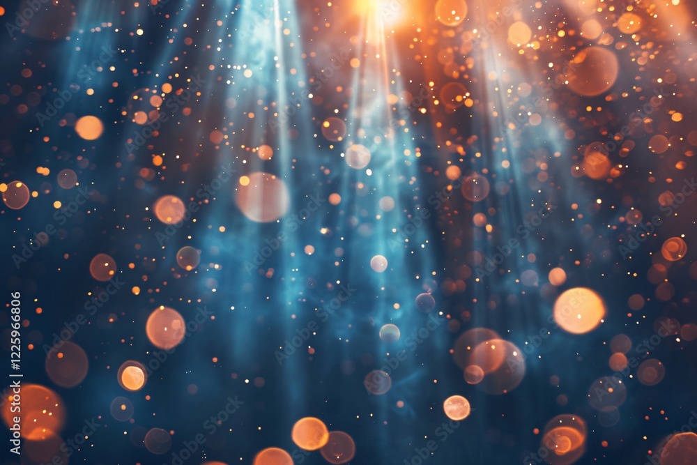 Aufkleber Captivating bokeh effect created by light beams shining through dust particles in abstract background