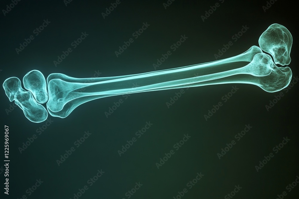 Aufkleber detailed view of a human bone showing its structure and anatomy in a medical context