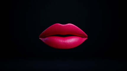 Fototapeta premium A close up of a red lipstick on a black background