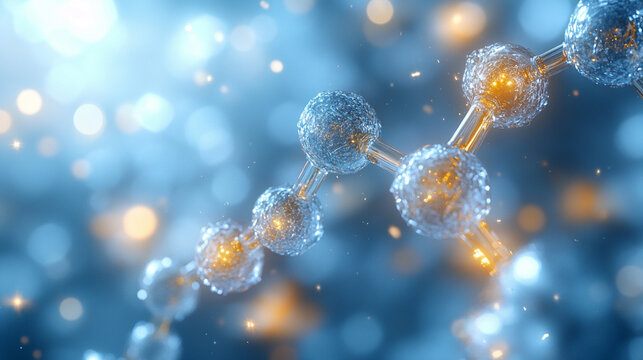 3D render of dimethyl phthalate molecular structure with bright minimalistic tones modern design scientific focus blurred background and blank space for captions symbolizing molecular chemistry and pr