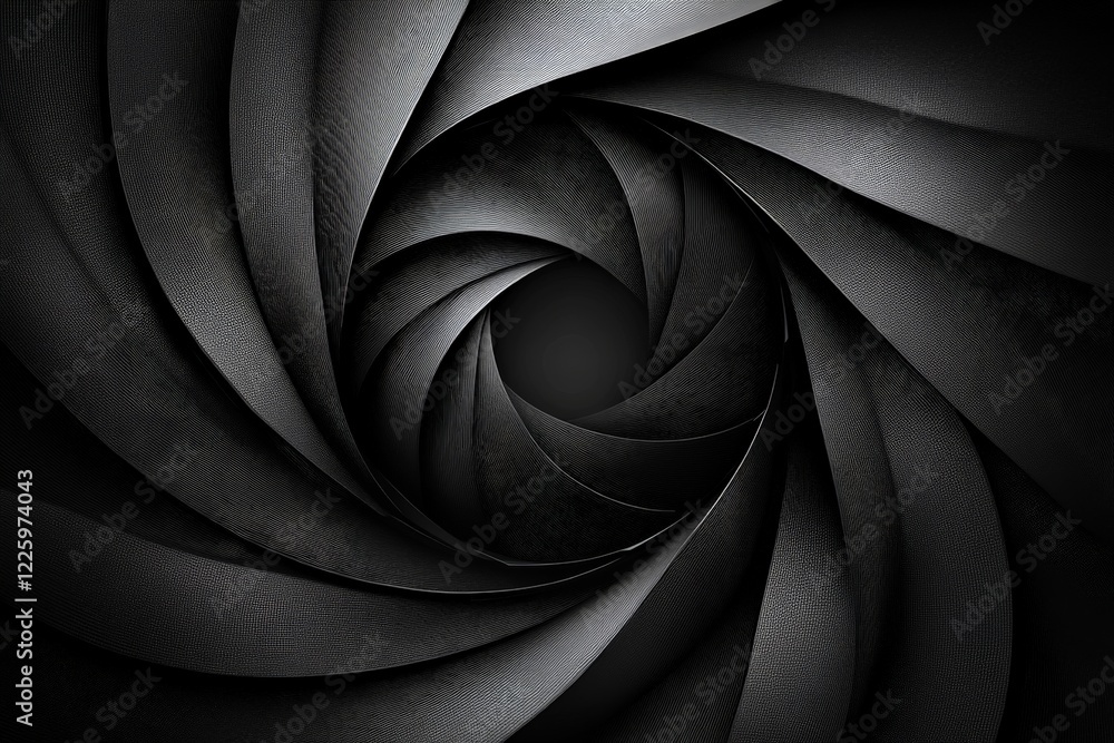 Poster spiral black design creates dynamic visual depth in an abstract composition
