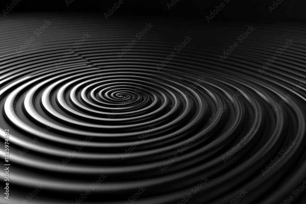 Aufkleber Swirling patterns of concentric circles create a mesmerizing optical illusion in a monochrome setting