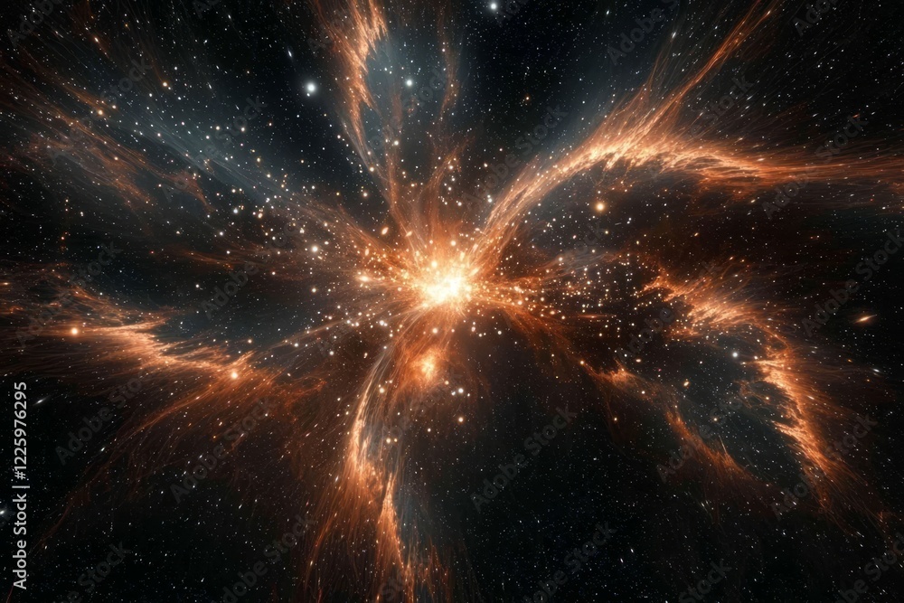 Wall mural the dramatic encounter of two massive celestial bodies beyond earth's atmosphere.