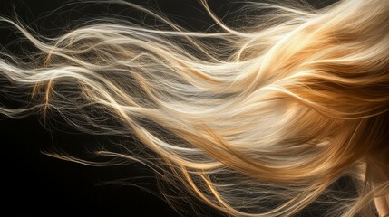 Naklejka premium Blonde hair flowing in the wind a beautiful cascade