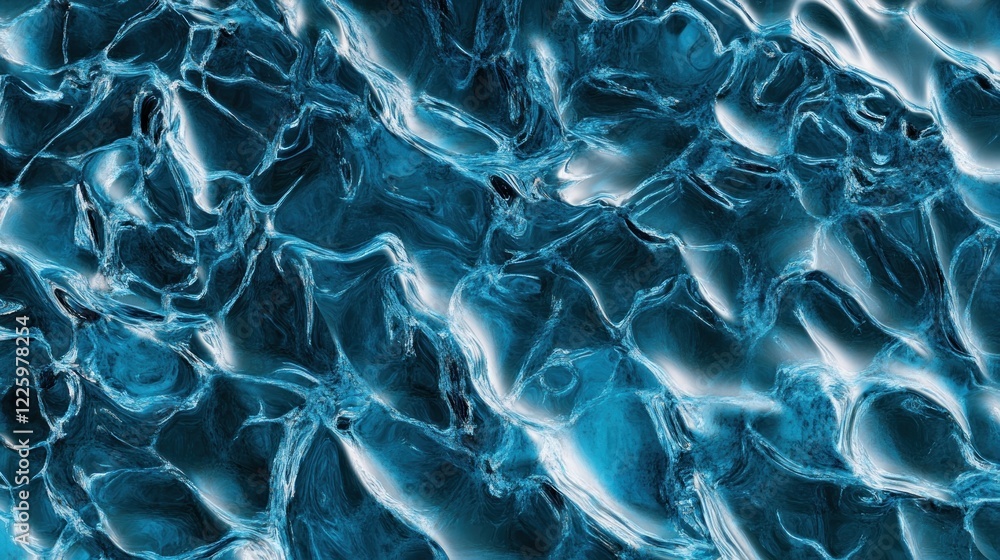 Poster abstract blue and white liquid pattern background with smooth waves and flowing lines texture