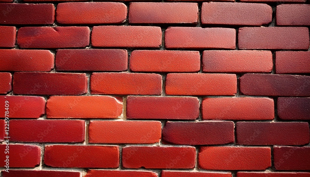Poster vibrant red brick background pattern closeup of intricate brickwork showcasing textured red bricks i