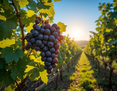Racimo de uvas en un vi&ntilde;edo