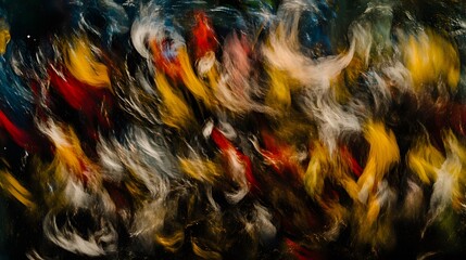 Obraz premium Abstract Swirling Colors, Gold, Red, and Blue Hues, Fluid Paint Texture Background