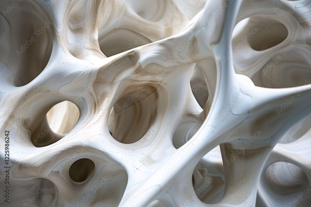 Leinwandbilder intricate, abstract form with holes and a flowing, organic shape is creating a fascinating pattern