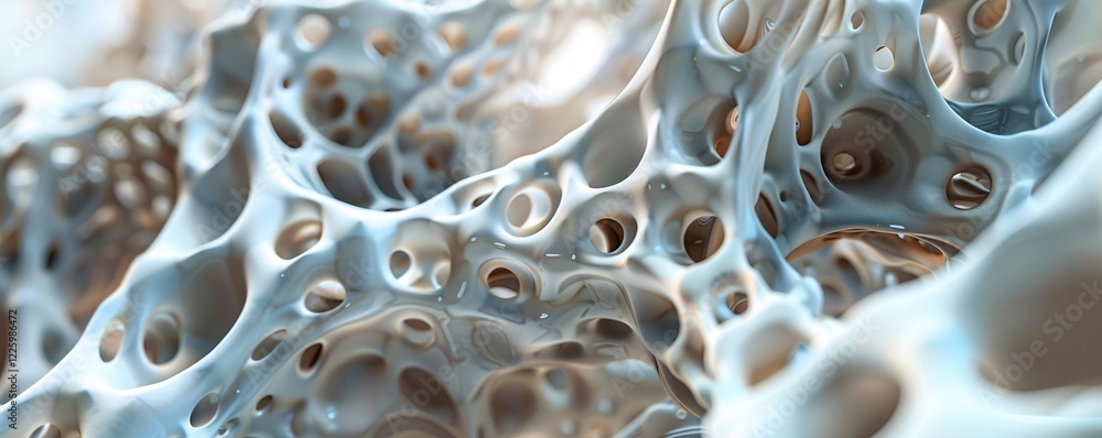 Poster complex structure formed by organic shapes in abstract 3d illustration