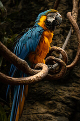blue and yellow macaw