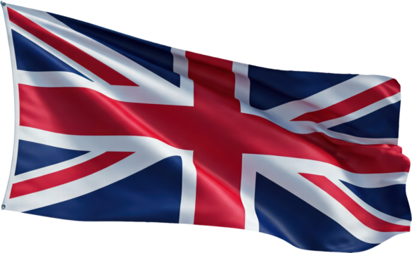 flag of great britain country, symbol of united kingdom, transparent background