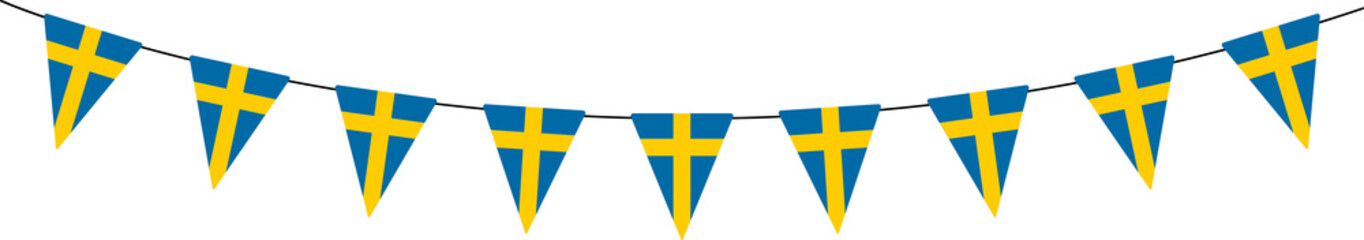 Sweden National Day bunting garland, Swedish pennants © Liena