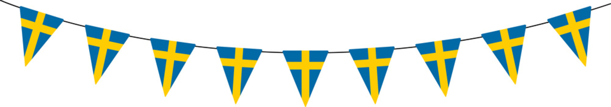 Sweden National Day bunting garland, Swedish pennants