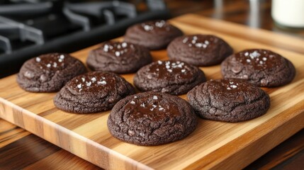 Delicious Double Chocolate Cookies with Sea Salt