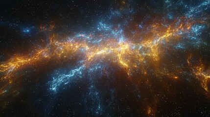 Obraz premium Cosmic Nebula: A Celestial Dance of Fire and Ice