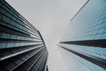 Business skyscrapers in the Financial District of London Downtown, England