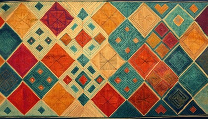 Striking Retro Texture Art Background Pattern, Abstract Watercolor Line Art Combination, Evoking a Vibrant CarpetLike Atmosphere, Ideal for Interior Design or Digital Art Projects.